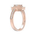LADIES RING 3/4CT ROUND/BAGUETTE/PRINCESS TRAPEZOID RUBY DIAMOND 14K ROSE GOLD