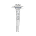 LADIES RING 1CT ROUND/PRINCESS BLUE SAPPHIRE DIAMOND 14K WHITE GOLD (CENTER STONE ROUND DIAMOND 1/6CT )