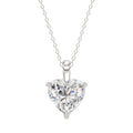 LADIES SOLITAIRE PENDANT 4.00CT HEART DIAMOND 14K WHITE GOLD 