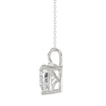 LADIES SOLITAIRE PENDANT 4.00CT HEART DIAMOND 14K WHITE GOLD 