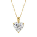 LADIES SOLITAIRE PENDANT 4.00CT HEART DIAMOND 14K YELLOW GOLD 