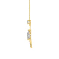 14K YELLOW GOLD 1.00CT ROUND/PEAR DIAMOND LADIES PENDANT