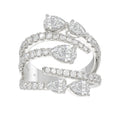 LADIES RING 2 1/2CT ROUND/PEAR DIAMOND 14K WHITE GOLD 