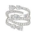 LADIES RING 2 1/2CT ROUND/PEAR DIAMOND 14K WHITE GOLD 