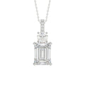 LADIES PENDANT 1 3/4CT ROUND/EMERALD DIAMOND 14K WHITE GOLD (CENTER STONE EMERALD DIAMOND 1 1/2CT)