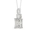 LADIES PENDANT 1 3/4CT ROUND/EMERALD DIAMOND 14K WHITE GOLD (CENTER STONE EMERALD DIAMOND 1 1/2CT)