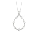 14K WHITE GOLD 2.00CT ROUND/MARQUISE/PEAR DIAMOND LADIES PENDANT