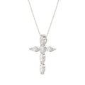 LADIES PENDANT WITH CHAIN 1 1/4CT ROUND/MARQUISE DIAMOND 14K WHITE GOLD