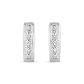 LADIES HOOPS EARRINGS 1.00CT PRINCESS DIAMOND 14K WHITE GOLD