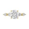 LADIES RING 2 1/2CT ROUND/PEAR/MARQUISE DIAMOND 14K YELLOW GOLD (CENTER STONE ROUND DIAMOND 2.00CT)
