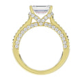 LADIES RING 3CT ROUND/EMERALD/BAGUETTE DIAMOND 14K YELLOW GOLD (CENTER STONE EMERALD DIAMOND 2.00CT)