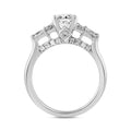 LADIES RING 2 3/4CT ROUND/PEAR/OVAL DIAMOND 14K WHITE GOLD (CENTER STONE OVAL DIAMOND 2.00CT)