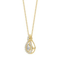 LADIES DANCING DIAMOND PENDANT WITH CHAIN 3/4CT ROUND DIAMOND 14K YELLOW GOLD (CENTER STONE PEAR DIAMOND 1/2CT)
