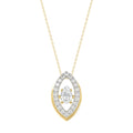 LADIES DANCING DIAMOND PENDANT WITH CHAIN 3/4CT ROUND/PEAR DIAMOND 14K YELLOW GOLD (CENTER STONE PEAR DIAMOND 1/2CT)