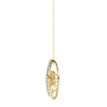 LADIES DANCING DIAMOND PENDANT WITH CHAIN 3/4CT ROUND/PEAR DIAMOND 14K YELLOW GOLD (CENTER STONE PEAR DIAMOND 1/2CT)