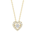 LADIES DANCING DIAMOND PENDANT WITH CHAIN 3/4CT ROUND DIAMOND 14K YELLOW GOLD (CENTER STONE ROUND DIAMOND 1/2CT)