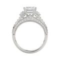Luxury 14K White Gold Ladies Diamond Ring 4.00CT Round, Emerald & Baguette Diamonds with 3.00CT Emerald  Center stone (Color F-G -Clarity VS1/VS2)