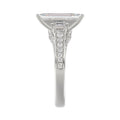 Luxury 14K White Gold Ladies Diamond Ring 4.00CT Round, Emerald & Baguette Diamonds with 3.00CT Emerald  Center stone (Color F-G -Clarity VS1/VS2)