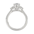 Ladies 14K White Gold ladies Ring Featuring Round Half-Moon & Baguette Diamonds 3.00CT  Oval  Center stone (Color F-G -Clarity VS1/VS2)