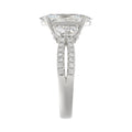 Ladies 14K White Gold ladies Ring Featuring Round Half-Moon & Baguette Diamonds 3.00CT  Oval  Center stone (Color F-G -Clarity VS1/VS2)