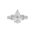 21K PLATINUM LADIES RING 2 3/4CT ROUND/PEAR/BAGUETTE DIAMOND (CENTER STONE PEAR DIAMOND 2CT)