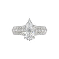 21K PLATINUM LADIES RING 2 3/4CT ROUND/PEAR/BAGUETTE DIAMOND (CENTER STONE PEAR DIAMOND 2CT)