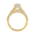 Classic 14K Yellow Gold Ladies Diamond Ring  4.00CT Round Oval & Baguette Diamonds with 3.00CT Oval  Center stone (Color F-G -Clarity VS1/VS2)