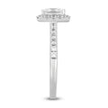 LADIES RING 3/4CT ROUND/PRINCESS DIAMOND 14K WHITE GOLD (CENTER STONE PRINCESS DIAMOND 1/2CT)