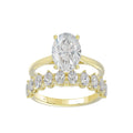 14K YELLOW GOLD 4 1/2CT ROUND/OVAL DIAMOND LADIES BRIDAL SET (CENTER STONE OVAL DIAMOND 3.00CT)