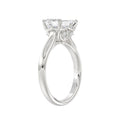 LADIES BRIDAL SET 3 1/2CT ROUND/EMERALD DIAMOND 14K WHITE GOLD (CENTER STONE EMERALD DIAMOND 2.00CT)