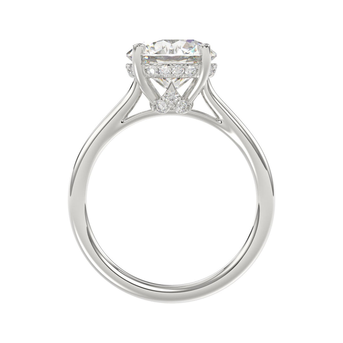 14K WHITE GOLD 4 3/8CT ROUND DIAMOND LADIES BRIDAL SET (CENTER STONE ROUND DIAMOND 3.00CT)