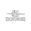 14K WHITE GOLD 4 3/8CT ROUND DIAMOND LADIES BRIDAL SET (CENTER STONE ROUND DIAMOND 3.00CT)