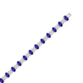 14K WHITE GOLD 10 3/8CT ROUND/TANZANITE OVAL DIAMOND LADIES BRACELET 