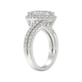 14K WHITE GOLD 2 3/4CT ROUND/MARQUISE DIAMOND LADIES RING (CENTER STONE MARQUISE DIAMOND 2CT)