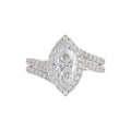 14K WHITE GOLD 2 3/4CT ROUND/MARQUISE DIAMOND LADIES RING (CENTER STONE MARQUISE DIAMOND 2CT)