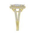14K YELLOW GOLD 3.00CT ROUND/MARQUISE DIAMOND LADIES RING (CENTER STONE MARQUISE DIAMOND 2CT)