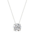 LADIES SOLITAIRE PENDANT WITH UNDER-PASS CHAIN 1 1/2CT ROUND DIAMOND 14K WHITE GOLD 