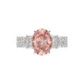 ETERNAL BLUSH COLLECTION 14K WHITE GOLD 4 3/4CT ROUND/RADIANT DIAMOND PINK OVAL  DIAMOND LADIES RING (CENTER STONE PINK OVAL DIAMOND 3.00CT)