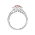 ETERNAL BLUSH COLLECTION 14K WHITE GOLD 3 1/4CT ROUND/MARQUISE DIAMOND LADIES RING  (CENTER STONE PINK MARQUISE DIAMOND 2CT)