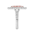 ETERNAL BLUSH COLLECTION 14K WHITE GOLD 3 1/4CT ROUND/MARQUISE DIAMOND LADIES RING  (CENTER STONE PINK MARQUISE DIAMOND 2CT)