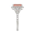 14K WHITE GOLD 4 1/4CT ROUND/RADIANT/TRAPEZOID DIAMOND LADIES RING (CENTER STONE PINK RADIANT DIAMOND 3.00CT)