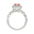 ETERNAL BLUSH COLLECTION 14K WHITE GOLD 4.00CT ROUND/ PINK RADIANT DIAMOND LADIES BRIDAL SET (CENTER STONE PINK RADIANT DIAMOND 3.00CT)