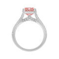 ETERNAL BLUSH COLLECTION 14K WHITE GOLD 4 1/2CT ROUND/PRINCESS/ PINK CUSHION DIAMOND LADIES BRIDAL SET (CENTER STONE PINK CUSHION DIAMOND 3CT)