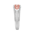 ETERNAL BLUSH COLLECTION 14K WHITE GOLD 4 1/2CT ROUND/PRINCESS/ PINK CUSHION DIAMOND LADIES BRIDAL SET (CENTER STONE PINK CUSHION DIAMOND 3CT)