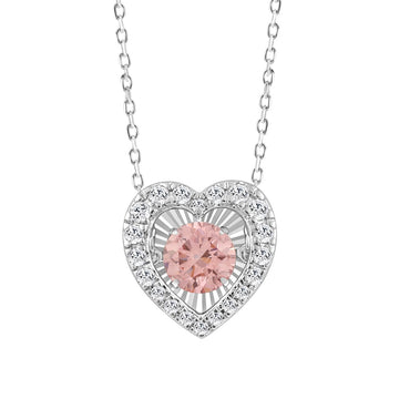 ETERNAL BLUSH COLLECTION 14K WHITE GOLD 1.00CT ROUND DIAMOND LADIES PENDANT (ROUND PINK)