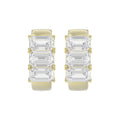14K YELLOW GOLD 3.00CT EMERALD DIAMOND HOOPS EARRING