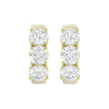 14K YELLOW GOLD 3.00CT ROUND DIAMOND HOOP EARRINGS