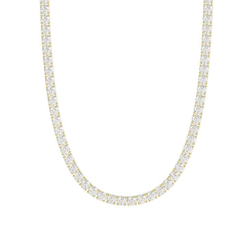 14K YELLOW GOLD 4 3/4CT 18" ROUND DIAMOND LADIES TENNIS NECKLACE