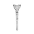 14K WHITE GOLD 2 1/2CT ROUND/CUSHION/BAGUETTE DIAMOND LADIES RING (CENTER STONE CUSHION DIAMOND 2CT)