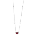 14K WHITE GOLD 2.00CT ROUND/PEAR DIAMOND LADIES NECKLACE (RUBY DIAMOND 2 STONE)